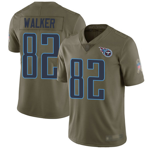 Tennessee Titans Limited Olive Men Delanie Walker Jersey NFL Football 82 2017 Salute to Service